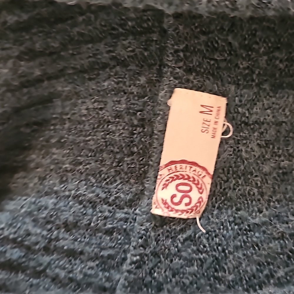 SO dark green cowl neck sweater size medium - Picture 2 of 4